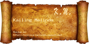 Kailing Melinda névjegykártya